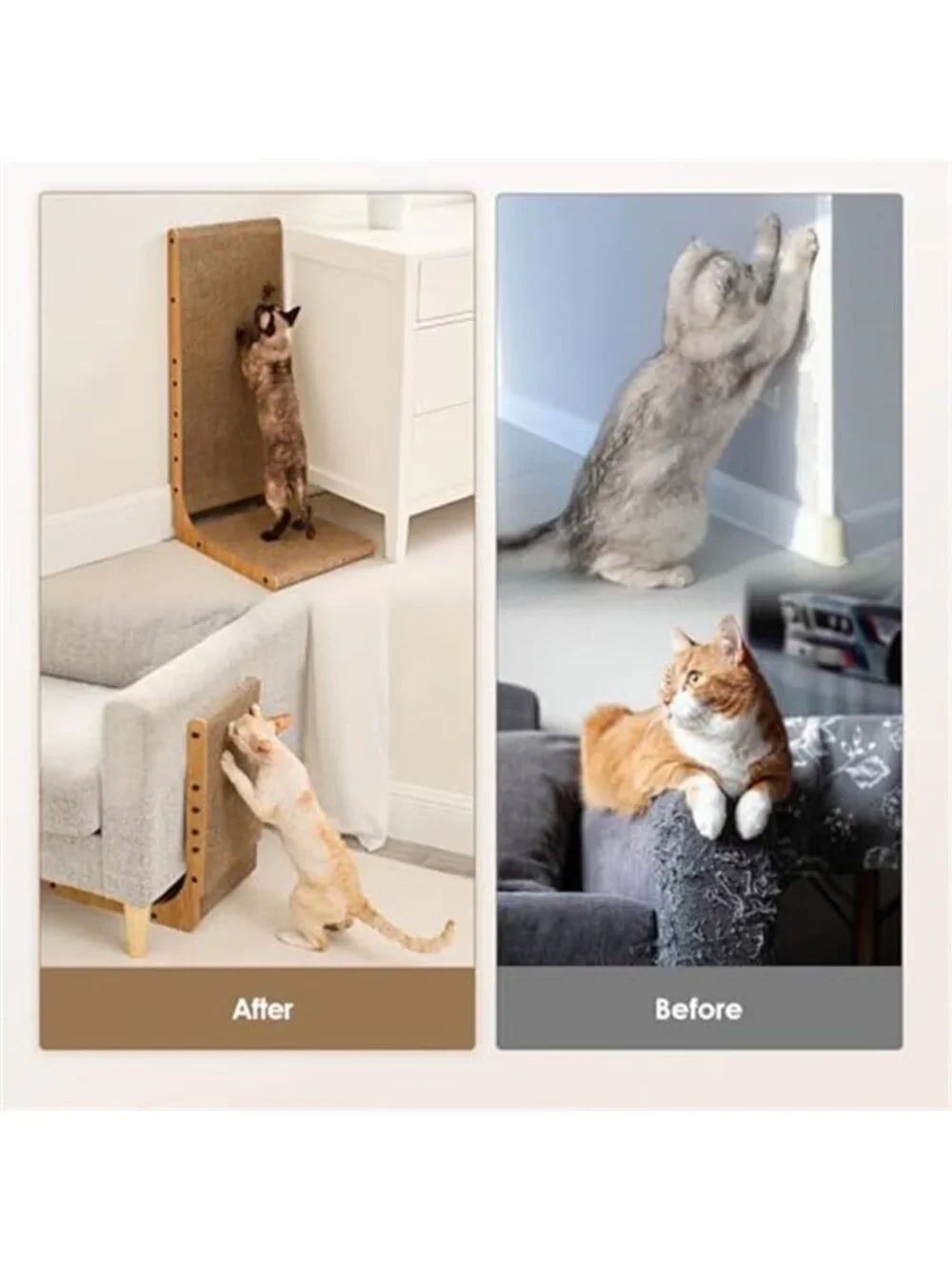 Cardboard Cat Scratcher for Indoor Cats, 26.8 Inch L Shaped Vertical